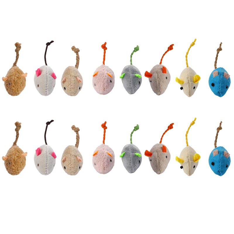 Catnip Interactive Plush Mouse - 16 قطعة من ألعاب الفئران القطية