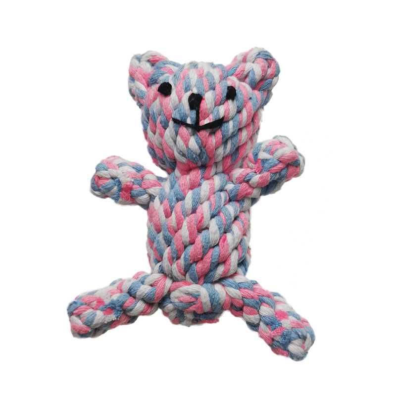 Interactive Squeaky Plush Dog Toy - حبل قطني للحيوانات الأليفة على شكل
