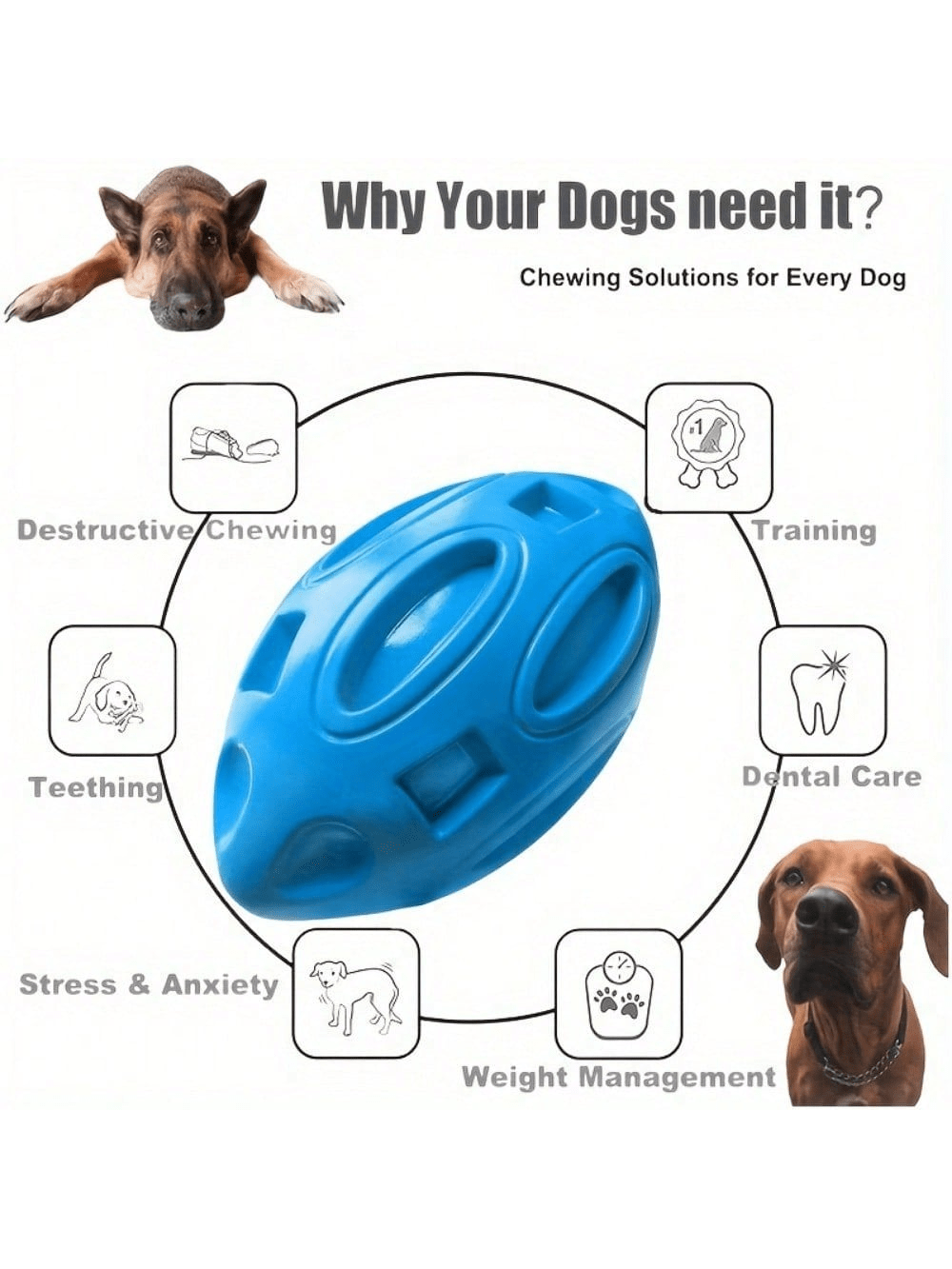 كرة رجبي متينة لا تُدمّر للكلا - مراجعة Indestructible Dog Chew Toy وسعره