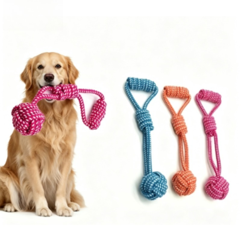 1 قطعة لعبة مضغ للكلاب مع كرات - مراجعة Dog Rope Toy Aggressive Chewers وسعره