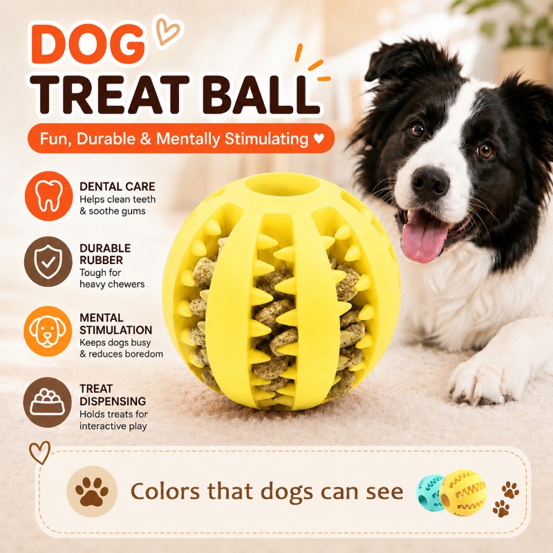 كرة مكافآت للكلاب، لعبة تفاعلي - مراجعة Rubber Treat Dispensing Dog Toy وسعره